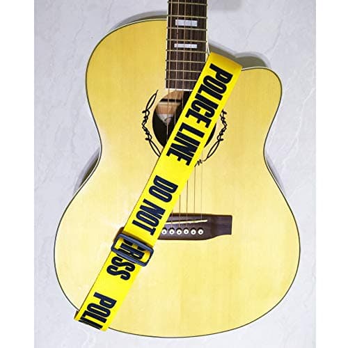 Yellow Police Line Acoustic & Electric Guitar Strap