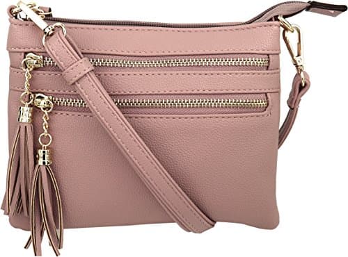 B Bretnano Vegan Mini Crossbody Purse with Tassel Accents