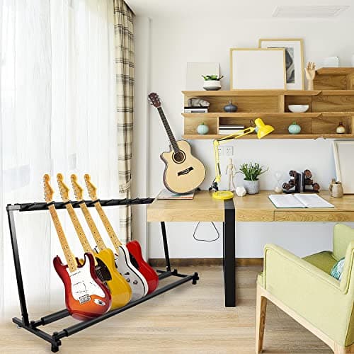 Kuyal Multi-Guitar Display Rack, Black (9 Holder)
