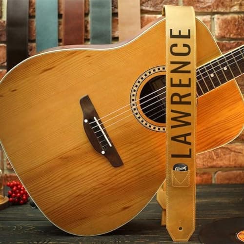Personalized Engraved Leather Guitar Strap, Custom Name Microfiber Adjustable Bass Strap