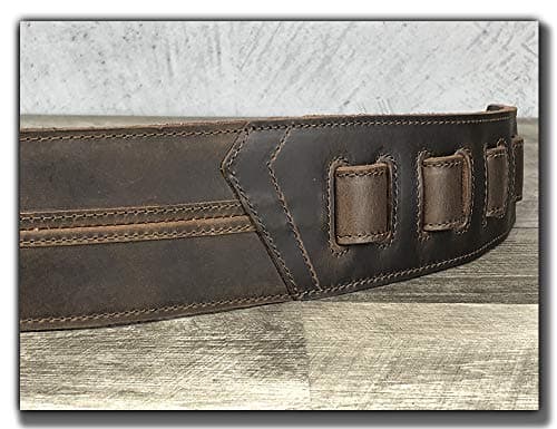 Full Grain Padded Leather Guitar Strap for Electric, Acoustic, and Bass Guitars