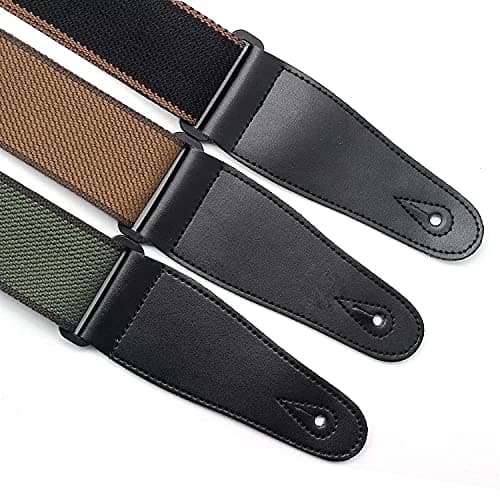 Black Pure Cotton Electric Guitar Strap Belt for Acoustic and Bass