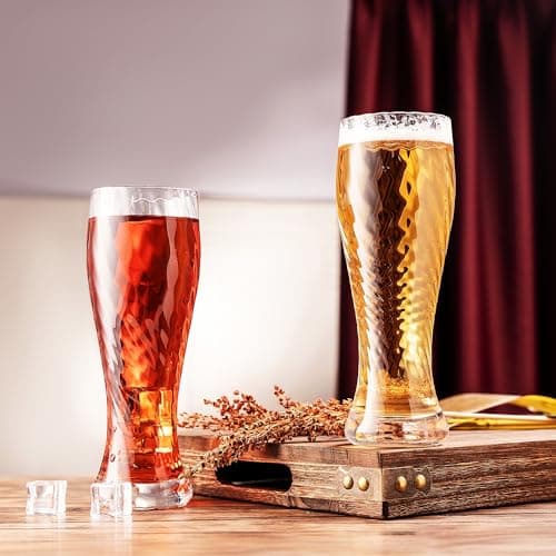 Pilsner Beer Glasses Set of 2, Great Gift Idea for Men