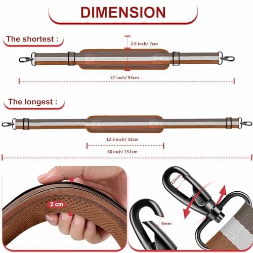 ZINZ Universal Bag Strap - Ultra-Thick, Breathable, Adjustable, Heavy-Duty TW01B07