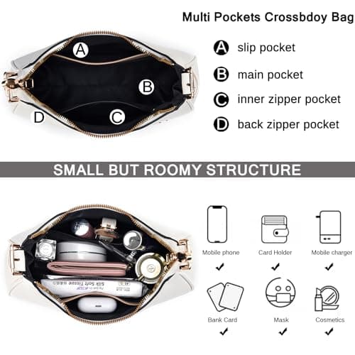 CROJUYI Small Crescent Shoulder Purse for Women
