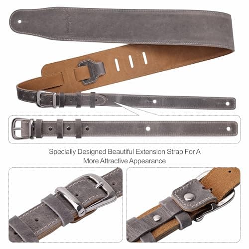 Nefelibata Full Grain Cowhide Guitar Strap with Foam Padding