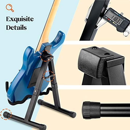 CAHAYA Folding Metal Guitar Stand CY0251 for Acoustic, Classical, Electric & Bass Guitars