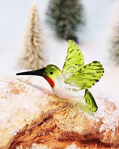 Green Hummingbird Glass Ornament for Bird Lovers
