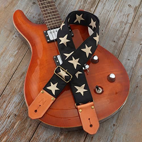 Cool Woven Guitar Strap with Leather Ends for Guitarists