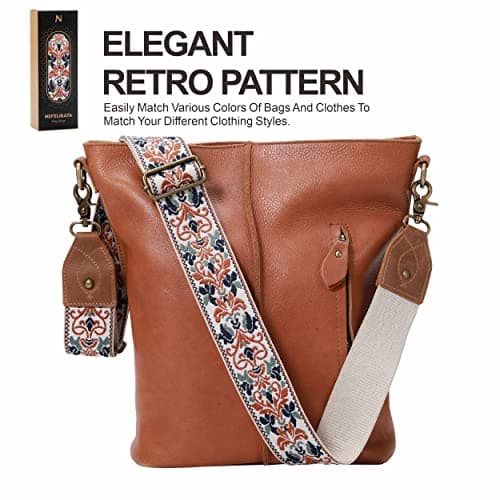 Nefelibata Purse Strap-2 Wide Leather Shoulder Strap, Adjustable Replacement for Handbag