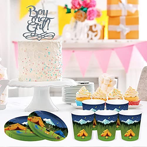 44PCS Happy Camper Theme Party Supplies Set