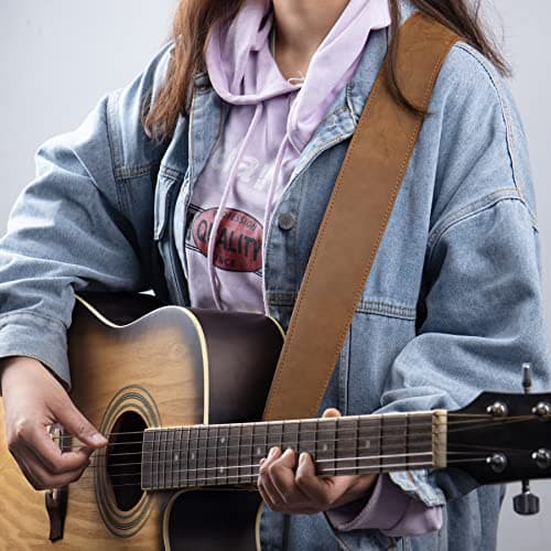 Rclover Personalized Guitar Strap & Case Set Brown