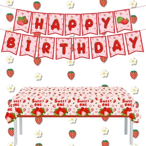 Camping Theme Birthday Party Decorations Kit Banner Topper — Red 1