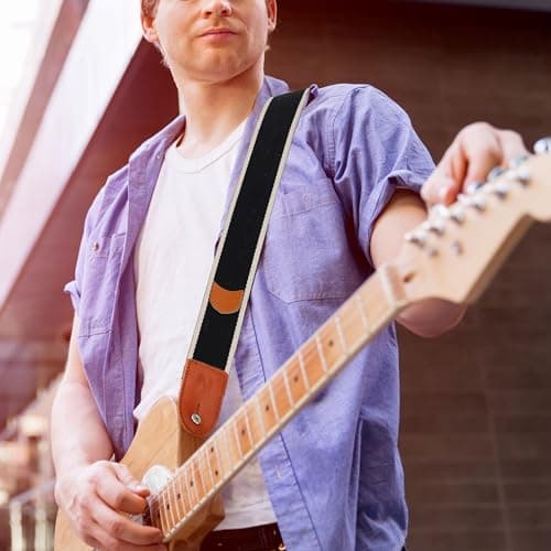 Nefelibata Guitar Strap with Pick Pocket, Free Button, Locks, Picks