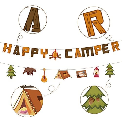 Happy Camper Camping Theme Decorations for Party Supplies