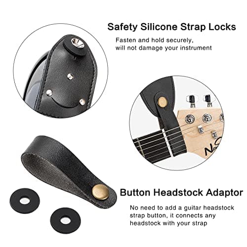 Silicone Lock Electric/Acoustic/Bass Guitar Strap with Cotton Jacquard