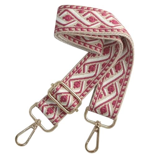 Retro Rose Red Jacquard Embroidery Adjustable Shoulder Bag Strap (R4127)
