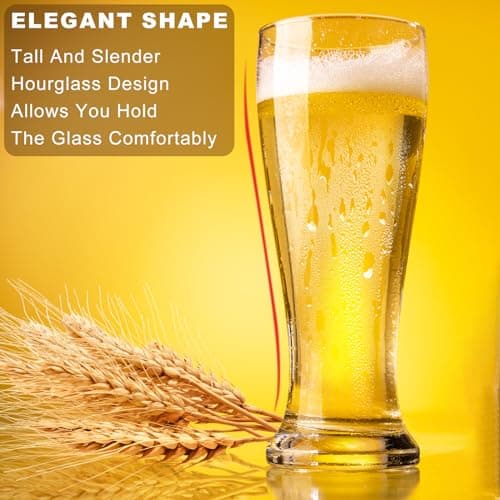 PARACITY 16 oz Beer Glasses Set of 2 – Perfect for Pilsner and Wheat, Ideal Gift for Men
