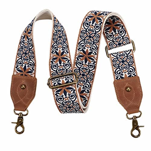 Nefelibata Purse Strap: Adjustable Leather Shoulder Replacement — Golden Snowflake