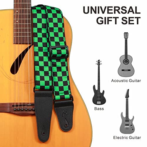 Custom Nefelibata Guitar Strap for Kids, Men & Women (Green)