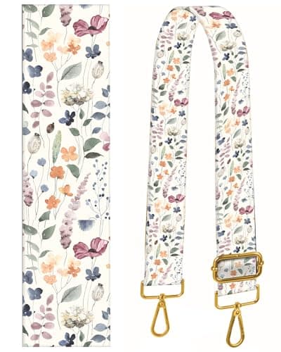 BeauBeast 2" Wide Adjustable Gold Buckle Crossbody Bag Strap