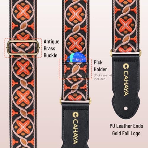 CAHAYA Acoustic Electric Classical Guitar & Bass Strap 37-60 inches Adjustable