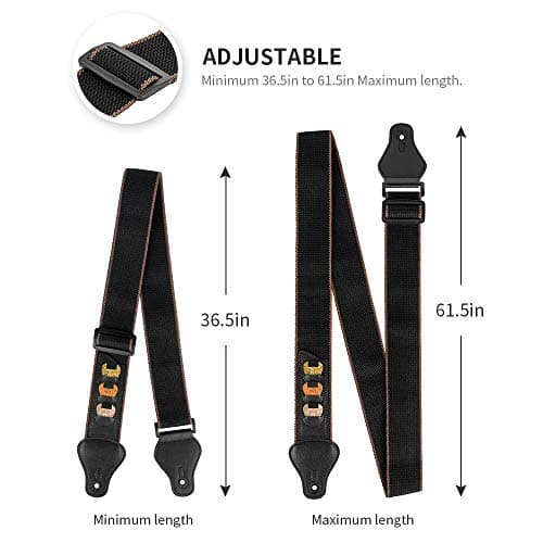 BestSounds Soft Cotton Guitar Straps with 3 Pick Holders