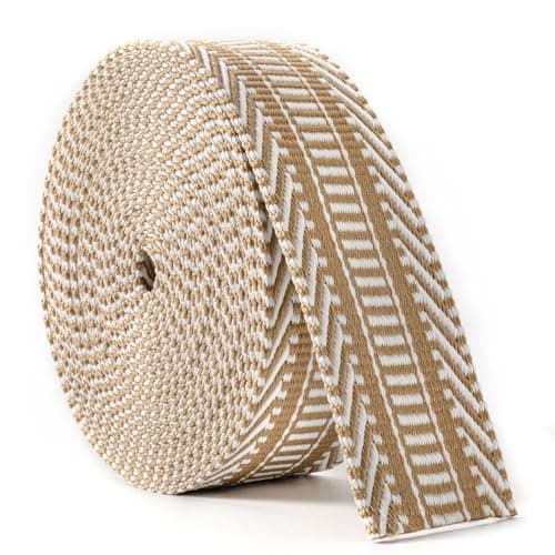 High Density Jacquard Embroidered Heavy Cotton Webbing Strap 1.5-2 Inches for Bags — Color 3- 1.5" 5 yards