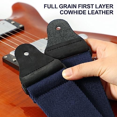 Thickened Cotton Guitar Strap for Bass, Electric & Acoustic - Deep Sea Blue