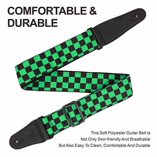 Custom Nefelibata Guitar Strap for Kids, Men & Women (Green)
