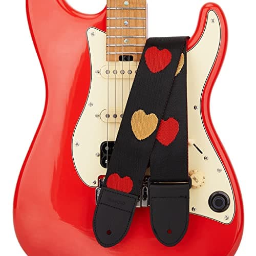 BAKKO Love-Pattern Guitar Strap for Bass, Electric & Acoustic, Perfect Gift for Kids and Guitarists
