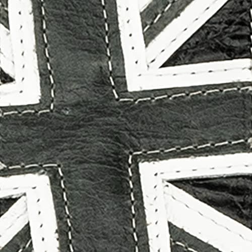 D'Addario Leather Guitar Strap — Union Jack Black & White
