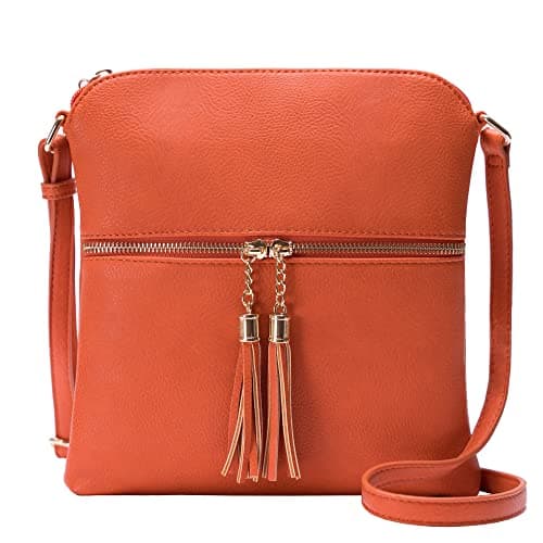 Solene Women's Lightweight Tassel Crossbody Purse, Perfect Daily and Travel Bag — Brunt Orange