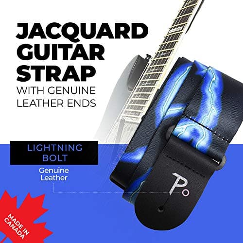 Perri's Blue Lightning Polyester Adjustable Guitar Strap 39-58"