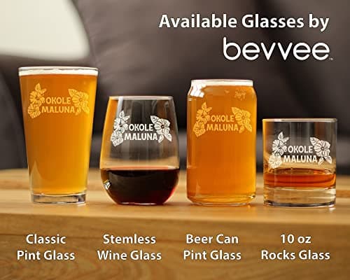 Okole Maluna Hawaiian Cheers Beer Can Pint Glass