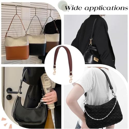 PH PandaHall Women's Coffee Color 1 Inch Wide Golden Clasp Handbag Strap