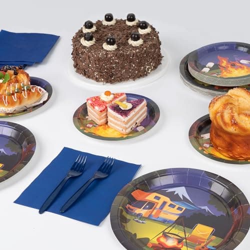 Camping Party Supplies for 24 Guests, 96PCS Total