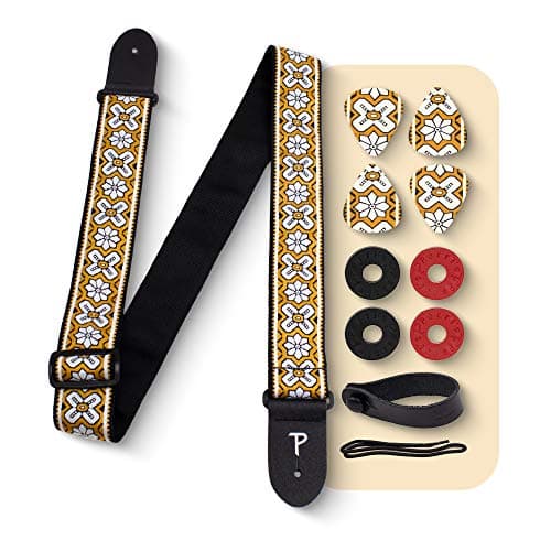 Perri’s Leathers Ltd. Jacquard Adjustable Guitar Strap - Made in Canada — Yellow Crossroads