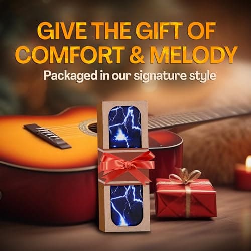 Lightning Design Art Tribute Guitar Strap for Acoustic, Electric & Bass Guitars W/Free Pick + Locks + Button