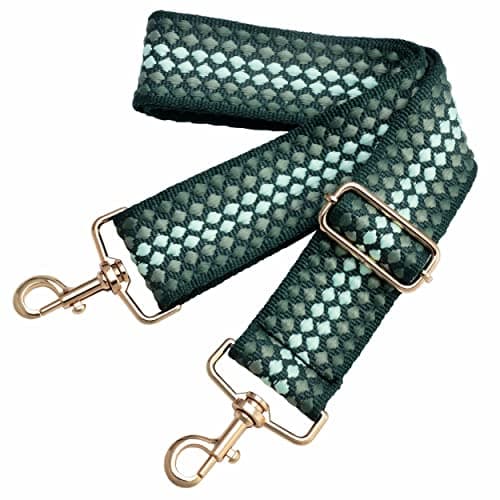 Nefelibata Adjustable 2 Purse Strap - Multi-Pattern Crossbody Replacement — Vintage Green Embroidery