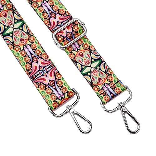 Multicolor Canvas Guitar Style Crossbody Bag Strap