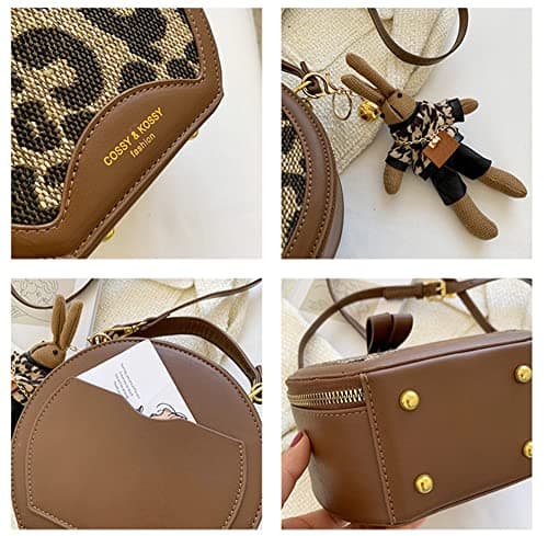 RTGGSEL Quilted Lattice Shoulder Bag for Women with Bunny Pendant