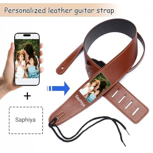 OXYEFEI Custom Engraved 2.5" Wide Adjustable Bass Guitar Strap Gifts