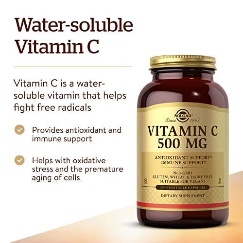Vitamin C Vegetable Capsules for Antioxidant & Immune Support - 250 Servings