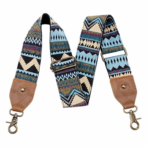 Nefelibata Purse Strap: Adjustable Leather Shoulder Replacement — Retro Ethnic Green