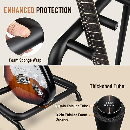 CAHAYA Multi Guitar Rack: 3 Holder Stand for Classical, Acoustic & Electric Guitars & Bass CY0344