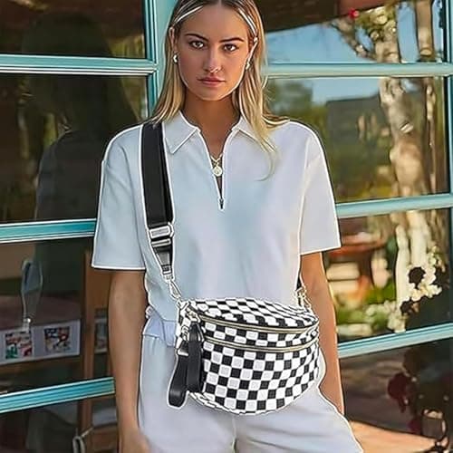 Nuvore Checkered Crossbody Bag, Stylish & Practical for Women
