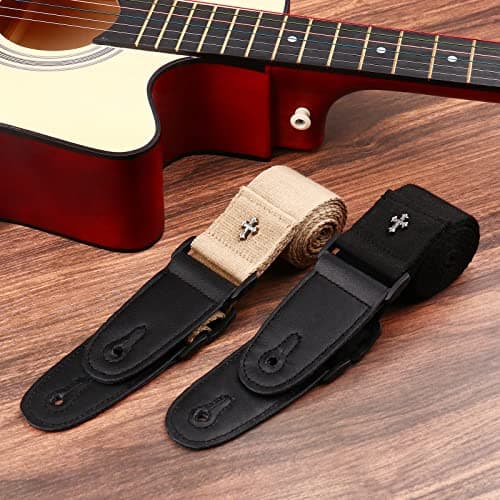 Personalized Black Embroidered Guitar Strap