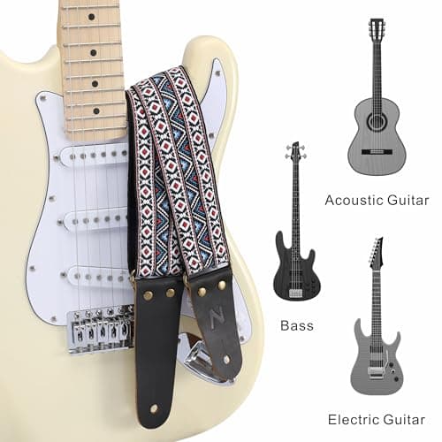 Nefelibata Guitar Strap with Hidden Pocket for Bass, Electric, and Acoustic Guitars