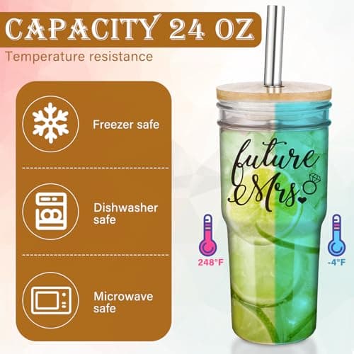 Engagement Gifts for Couples: Lucky Mr & Future Mrs Glass Tumbler Set